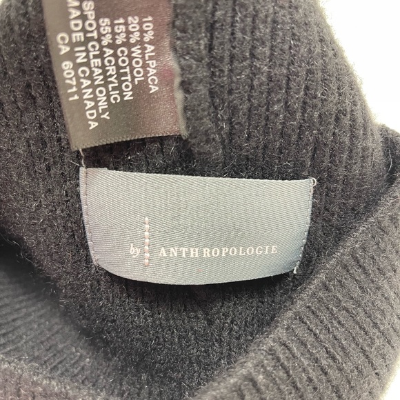 Anthropologie black stocking cap hat alpaca wool cotton - Picture 4 of 4